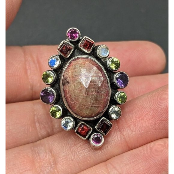 Nicky Butler NB Sterling Silver 925 Multi Gemstone Statement Ring Size 12 - Picture 2 of 10